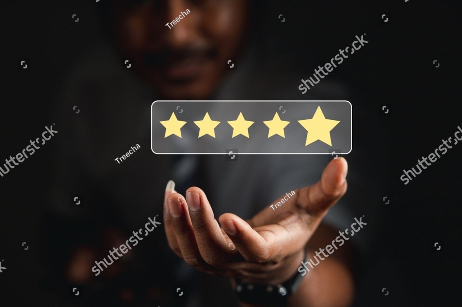 Stock photo satisfaction survey concept hands of business people customer service the best star business 2326566487